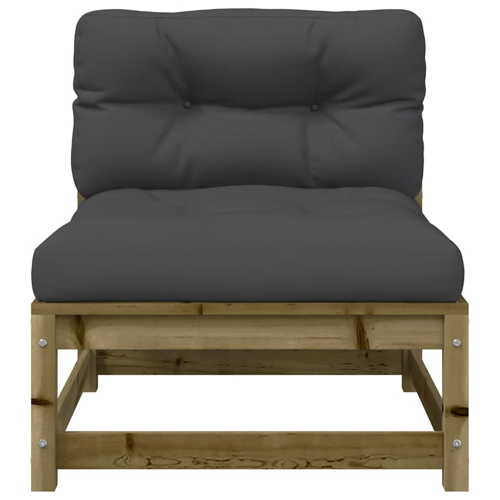 vidaXL Sofa ogrodowa bez podłokietników, z poduszkami, sosnowa