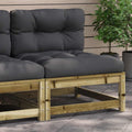 vidaXL Sofa ogrodowa bez podłokietników, z poduszkami, sosnowa