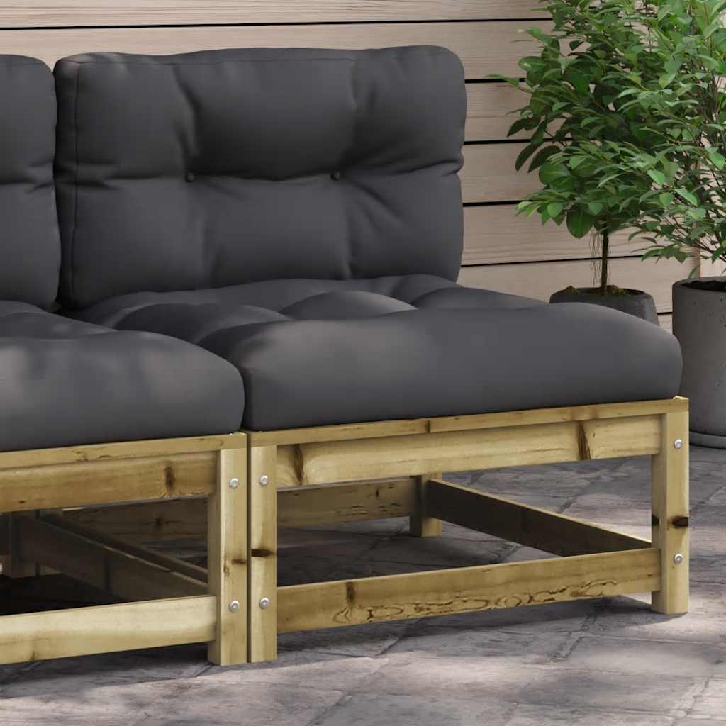 vidaXL Sofa ogrodowa bez podłokietników, z poduszkami, sosnowa