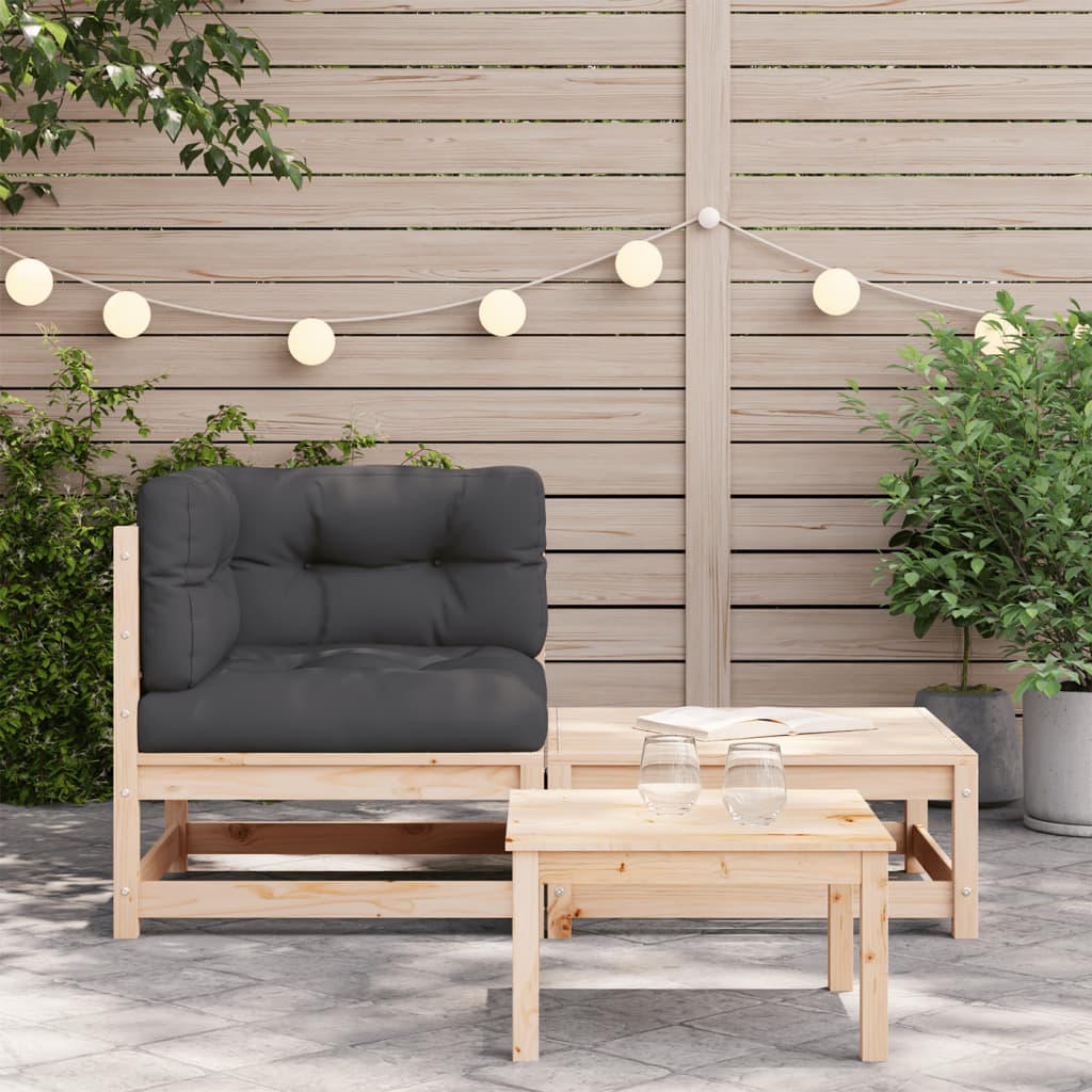 vidaXL Ogrodowa sofa narożna z poduszkami i podnóżkiem