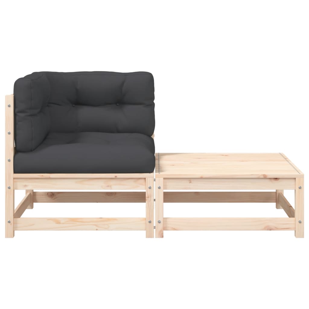 vidaXL Ogrodowa sofa narożna z poduszkami i podnóżkiem