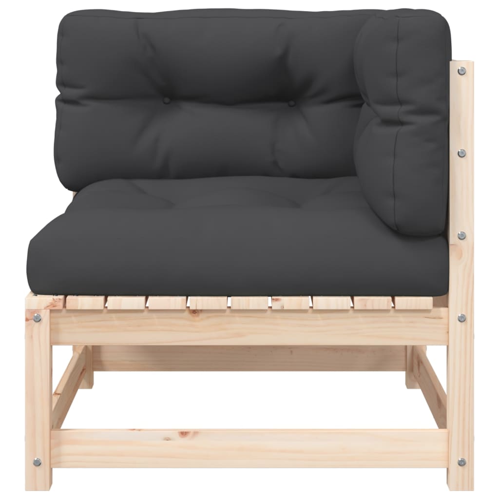 vidaXL Ogrodowa sofa narożna z poduszkami i podnóżkiem