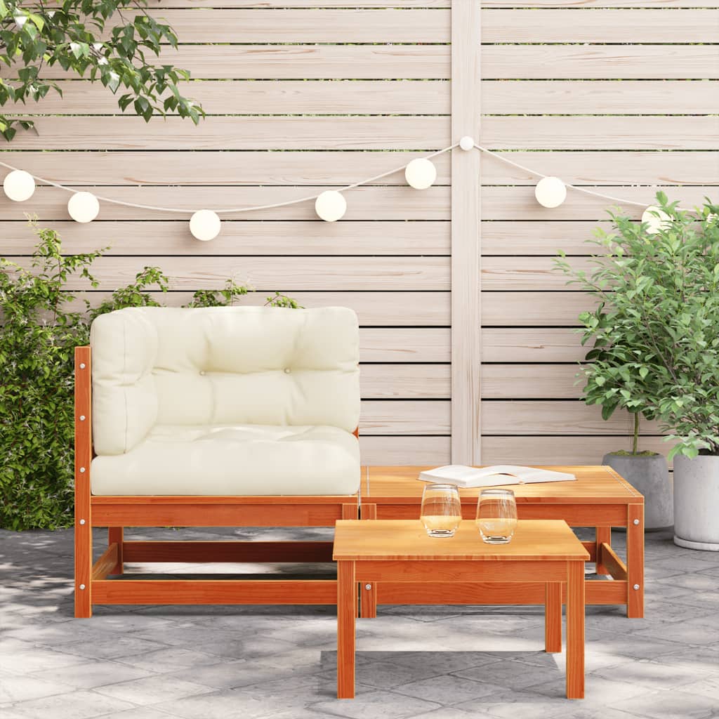 vidaXL Ogrodowa sofa narożna z poduszkami i podnóżkiem