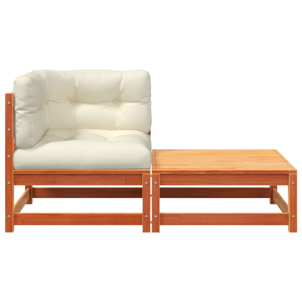 vidaXL Ogrodowa sofa narożna z poduszkami i podnóżkiem