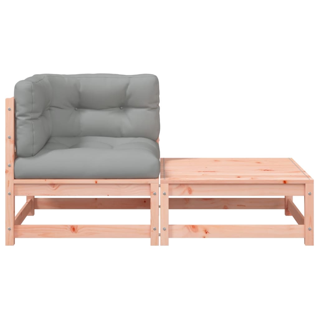 vidaXL Ogrodowa sofa narożna z poduszkami i podnóżkiem
