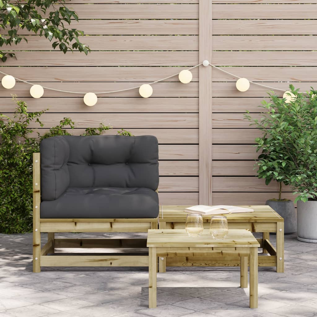 vidaXL Ogrodowa sofa narożna z poduszkami i podnóżkiem