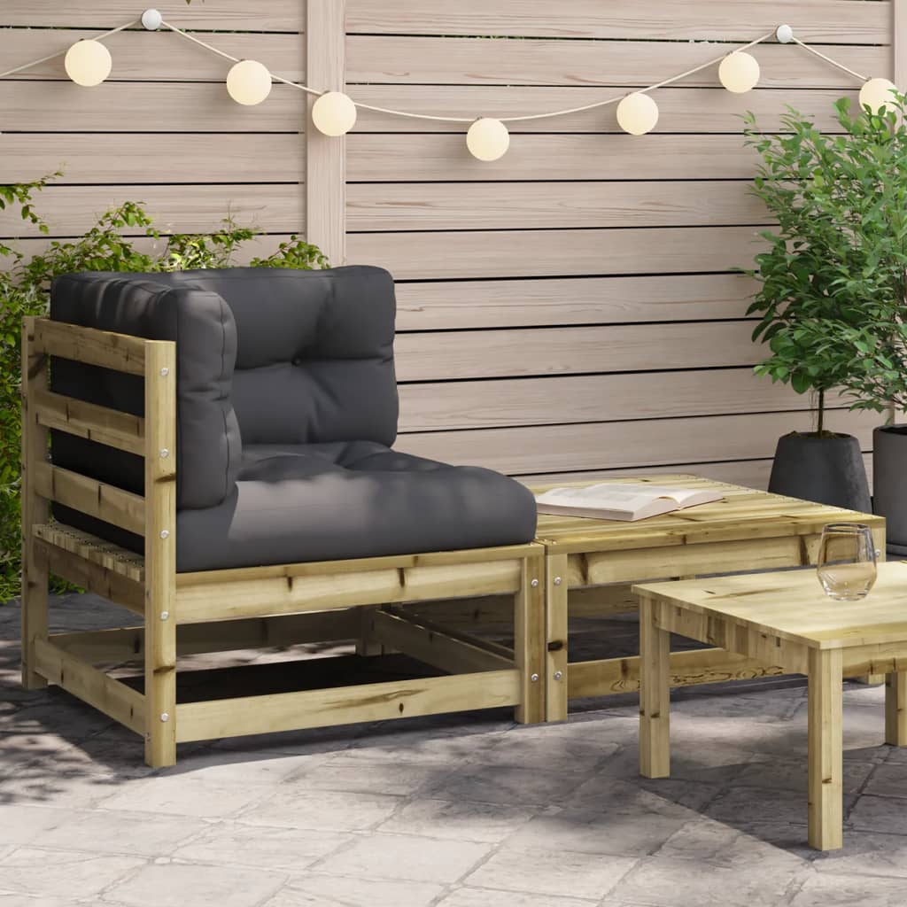 vidaXL Ogrodowa sofa narożna z poduszkami i podnóżkiem