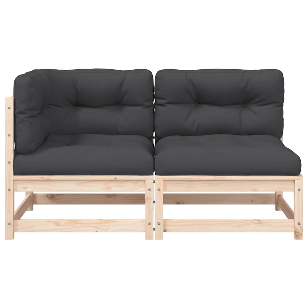 vidaXL 2-osobowa sofa ogrodowa z poduszkami, lite drewno sosnowe