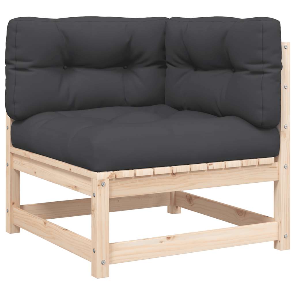 vidaXL 2-osobowa sofa ogrodowa z poduszkami, lite drewno sosnowe