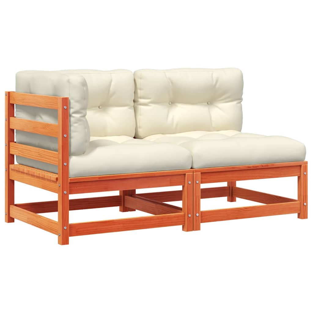 vidaXL 2-osobowa sofa ogrodowa z poduszkami, woskowy brąz