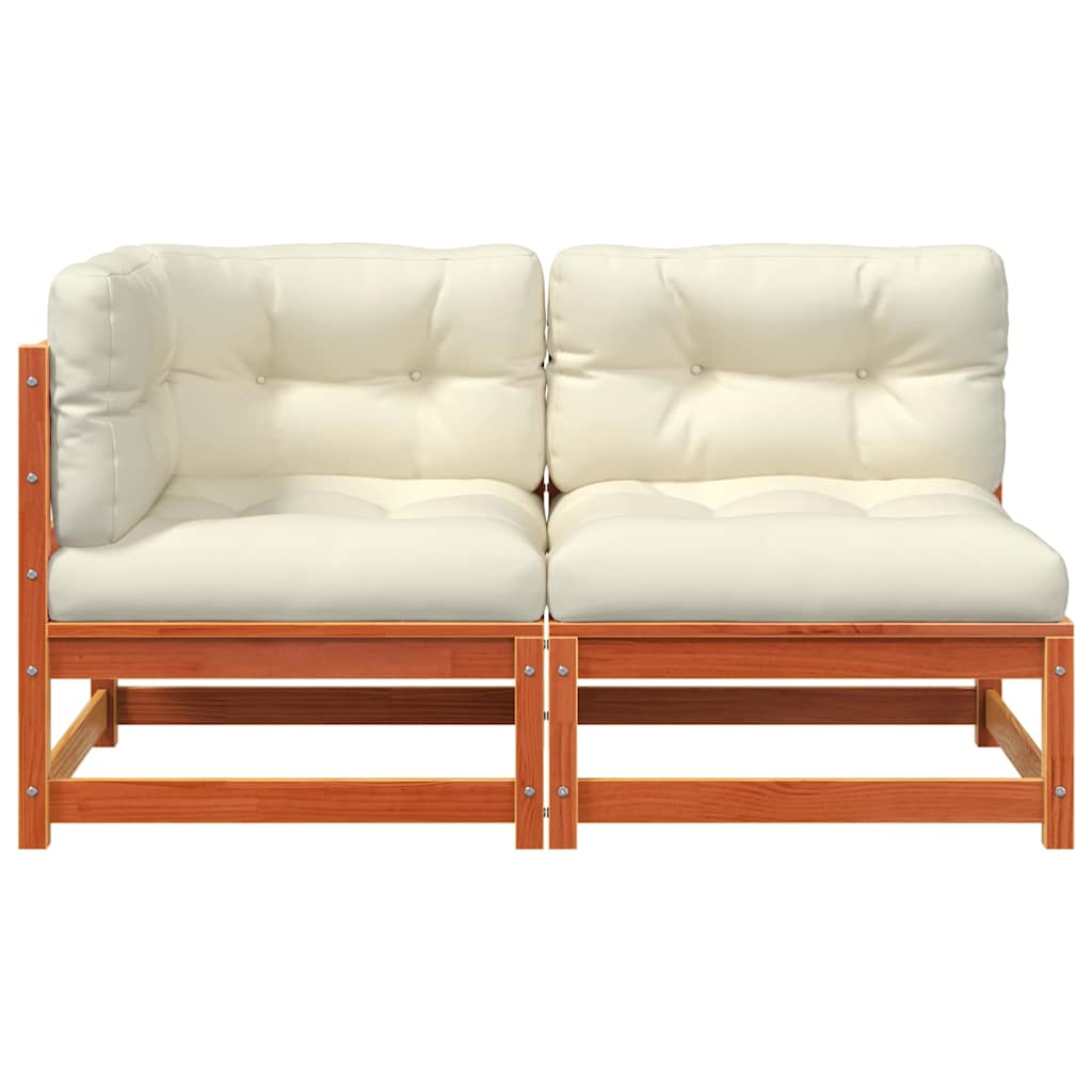 vidaXL 2-osobowa sofa ogrodowa z poduszkami, woskowy brąz