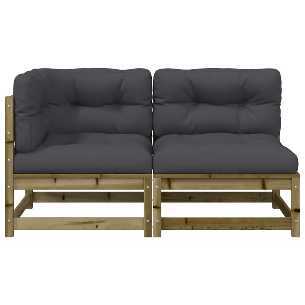 vidaXL Sofa ogrodowa z poduszkami, 2-osobowa, impregnowana sosna