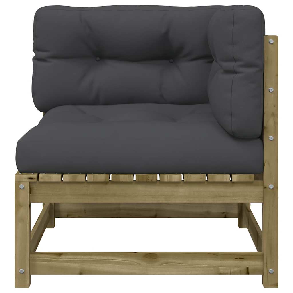 vidaXL Sofa ogrodowa z poduszkami, 2-osobowa, impregnowana sosna