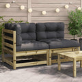 vidaXL Sofa ogrodowa z poduszkami, 2-osobowa, impregnowana sosna