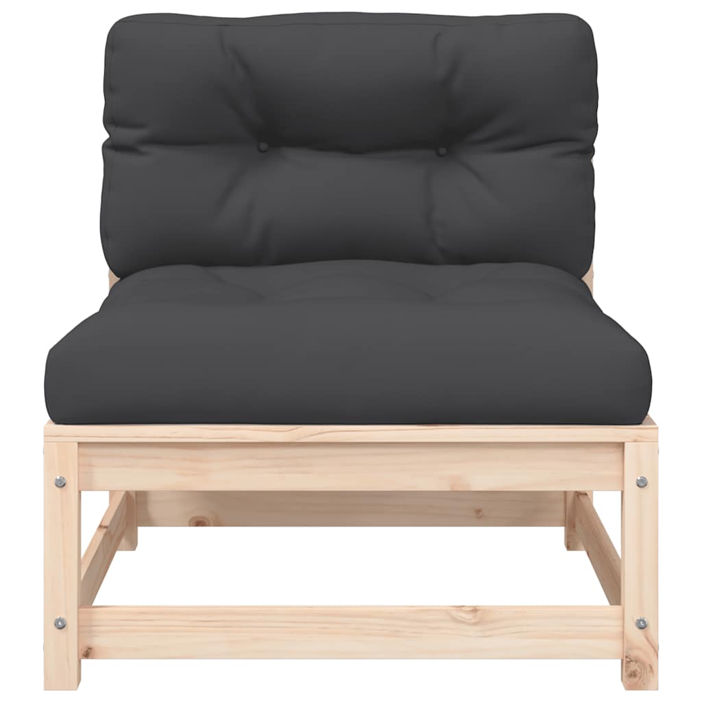 vidaXL Ogrodowa sofa bez podłokietników, z poduszkami i podnóżkiem