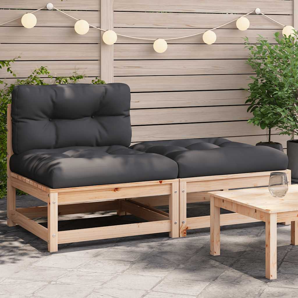 vidaXL Ogrodowa sofa bez podłokietników, z poduszkami i podnóżkiem