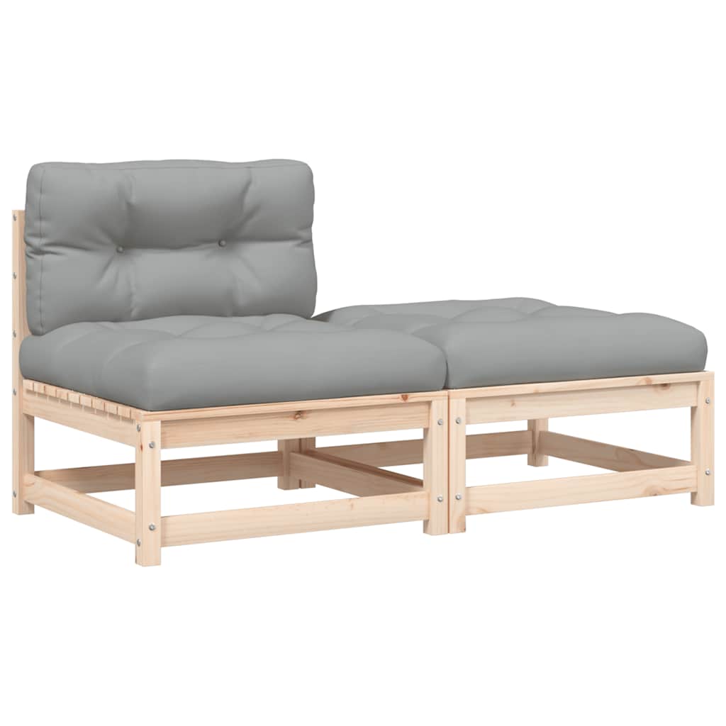 vidaXL Ogrodowa sofa bez podłokietników, z poduszkami i podnóżkiem