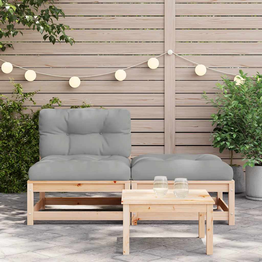 vidaXL Ogrodowa sofa bez podłokietników, z poduszkami i podnóżkiem
