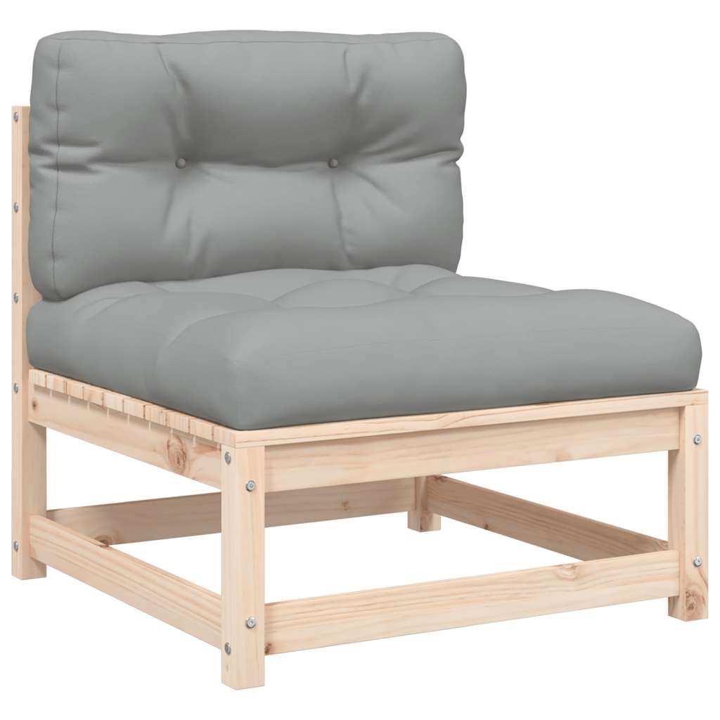 vidaXL Ogrodowa sofa bez podłokietników, z poduszkami i podnóżkiem