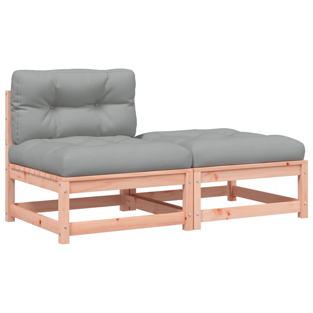 vidaXL Ogrodowa sofa bez podłokietników, z poduszkami i podnóżkiem