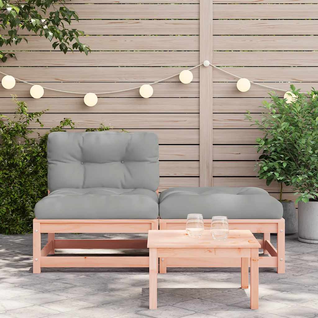 vidaXL Ogrodowa sofa bez podłokietników, z poduszkami i podnóżkiem