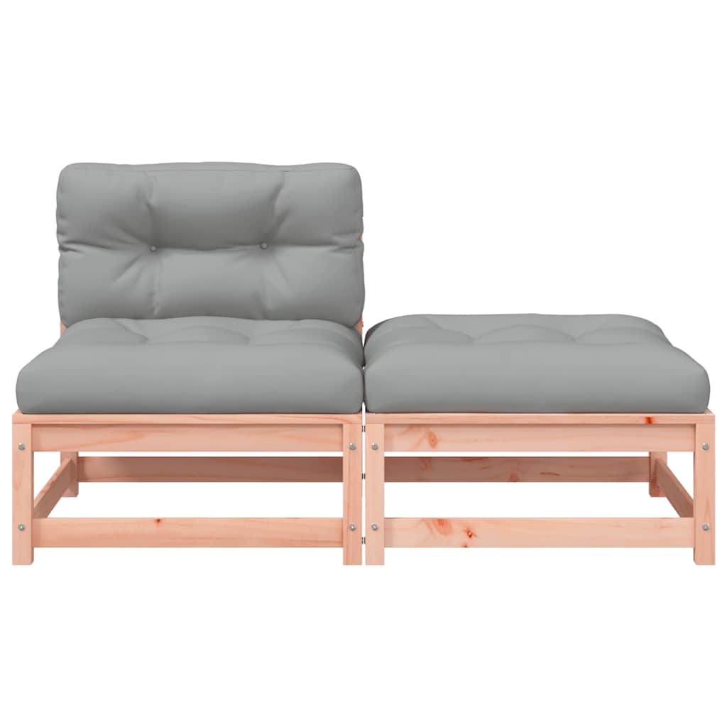 vidaXL Ogrodowa sofa bez podłokietników, z poduszkami i podnóżkiem