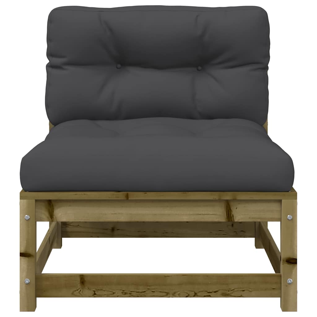 vidaXL Ogrodowa sofa bez podłokietników, z poduszkami i podnóżkiem
