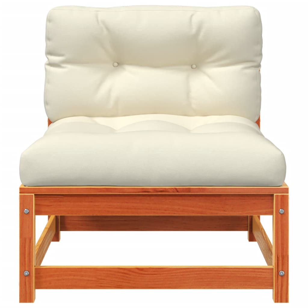 vidaXL Ogrodowa sofa bez podłokietników, z poduszkami i podnóżkiem