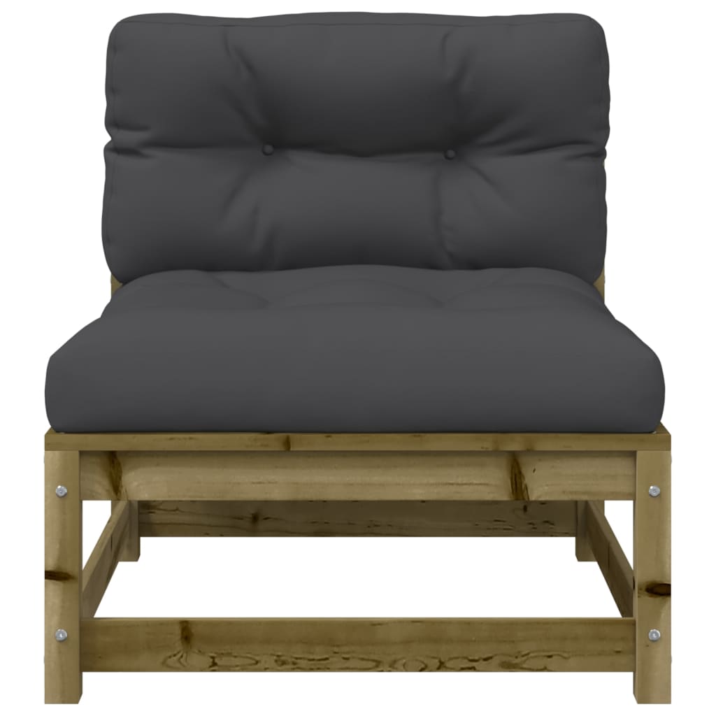 vidaXL Ogrodowa sofa bez podłokietników, z poduszkami i podnóżkiem