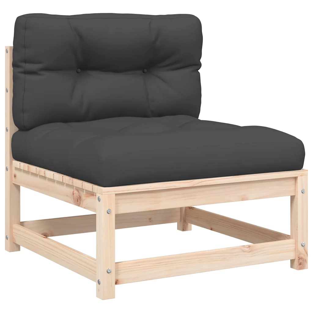 vidaXL Ogrodowa sofa bez podłokietników, z poduszkami i podnóżkami
