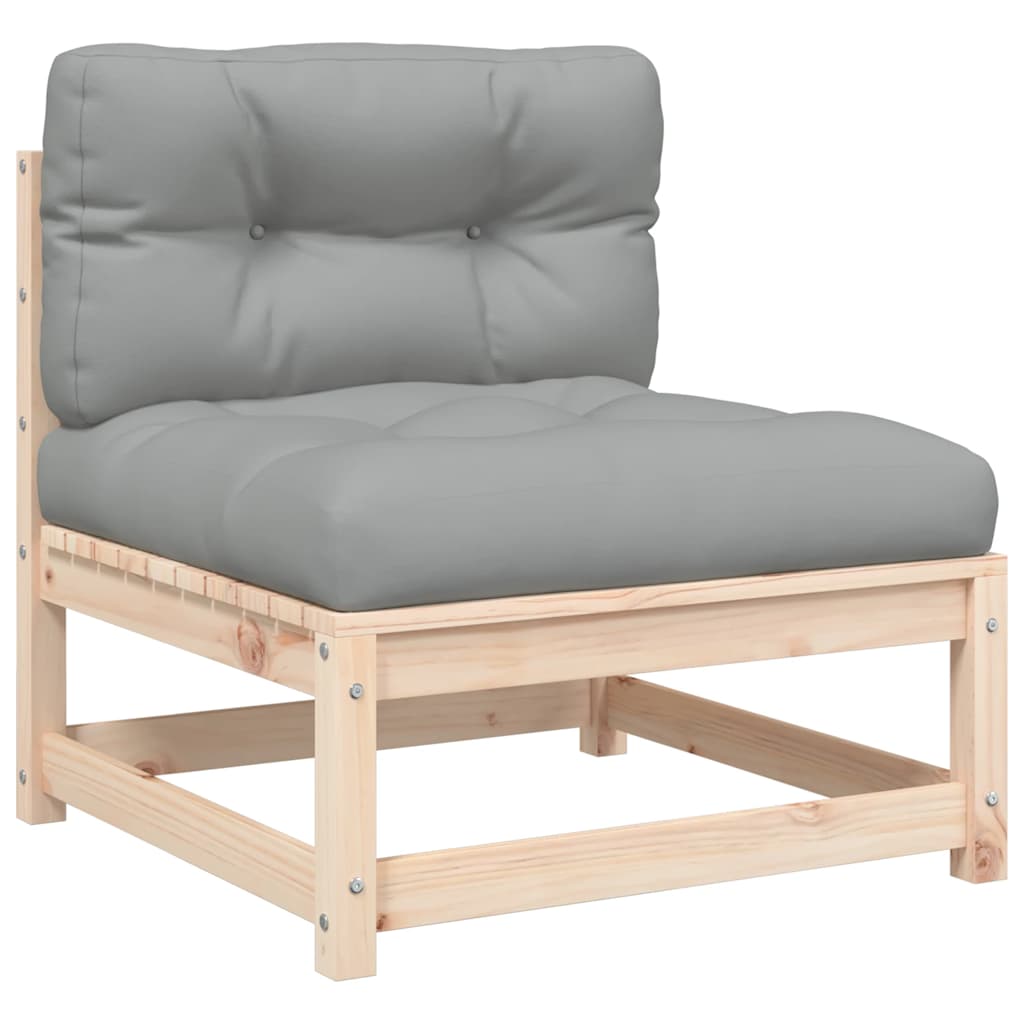 vidaXL Ogrodowa sofa bez podłokietników, z poduszkami i podnóżkami