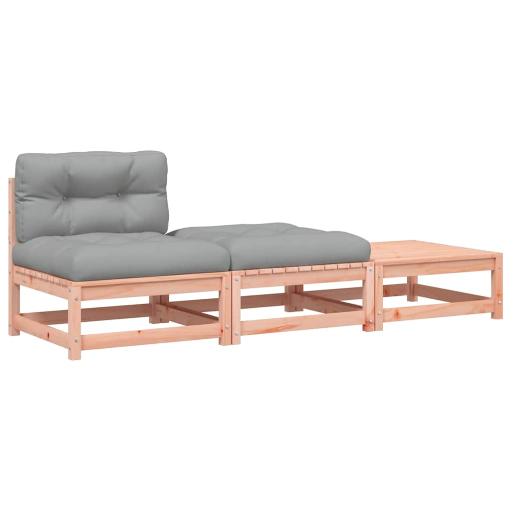 vidaXL Ogrodowa sofa bez podłokietników, z poduszkami i podnóżkami