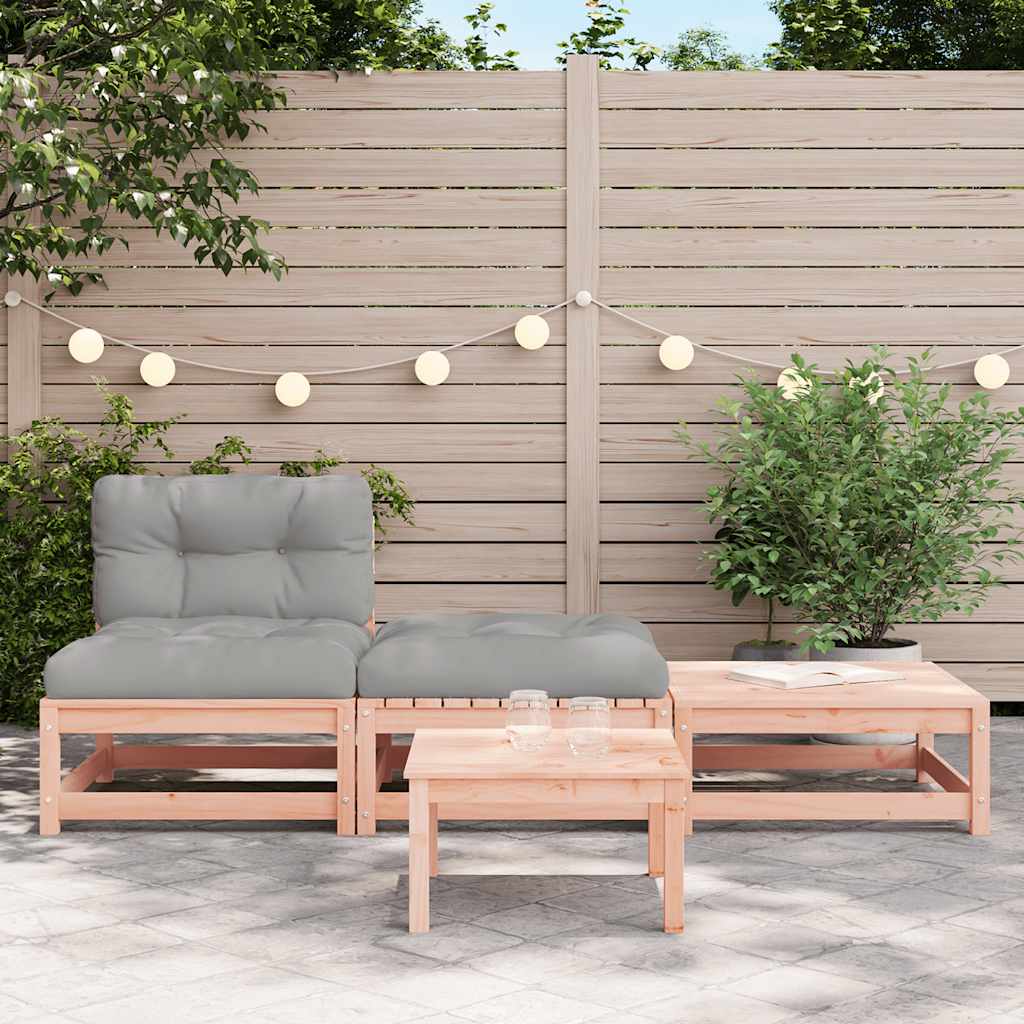 vidaXL Ogrodowa sofa bez podłokietników, z poduszkami i podnóżkami