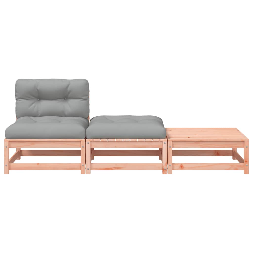 vidaXL Ogrodowa sofa bez podłokietników, z poduszkami i podnóżkami