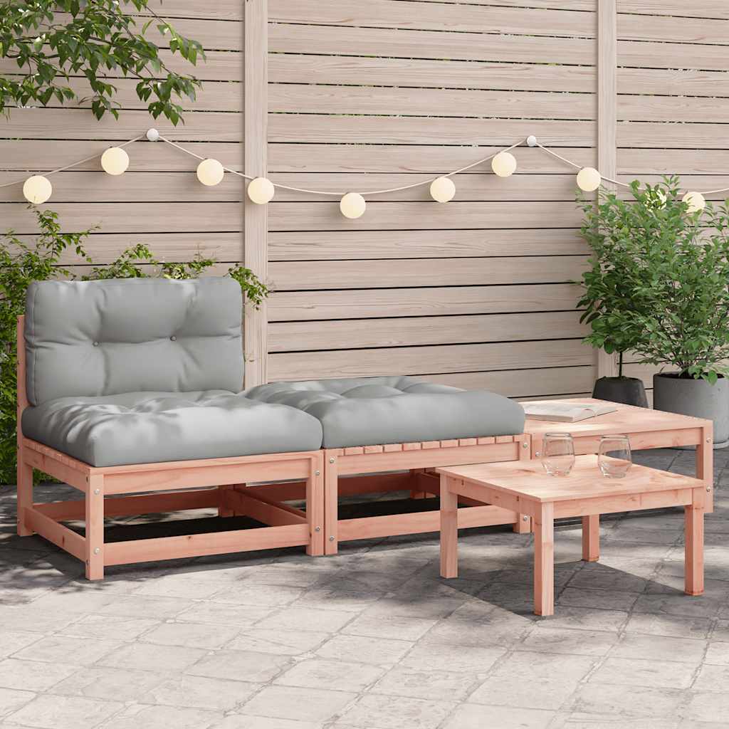 vidaXL Ogrodowa sofa bez podłokietników, z poduszkami i podnóżkami
