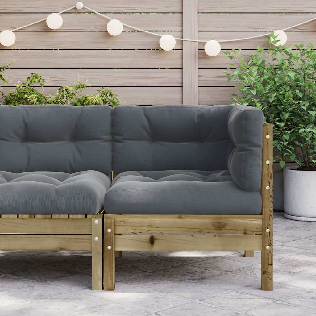 vidaXL Ogrodowa sofa narożna z poduszkami, impregnowane drewno sosnowe