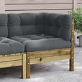 vidaXL Ogrodowa sofa narożna z poduszkami, impregnowane drewno sosnowe