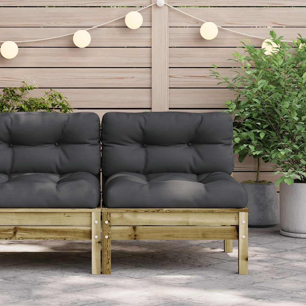 vidaXL Sofa ogrodowa bez podłokietników, poduszki, impregnowana sosna
