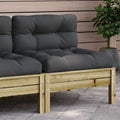 vidaXL Sofa ogrodowa bez podłokietników, poduszki, impregnowana sosna