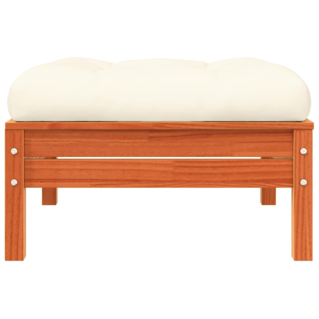 vidaXL Sofa ogrodowa z poduszkami i podnóżkiem, 3-osobowa