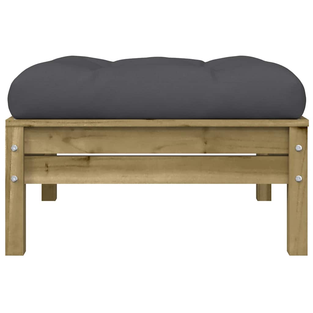 vidaXL Sofa ogrodowa z poduszkami i podnóżkiem, 3-osobowa