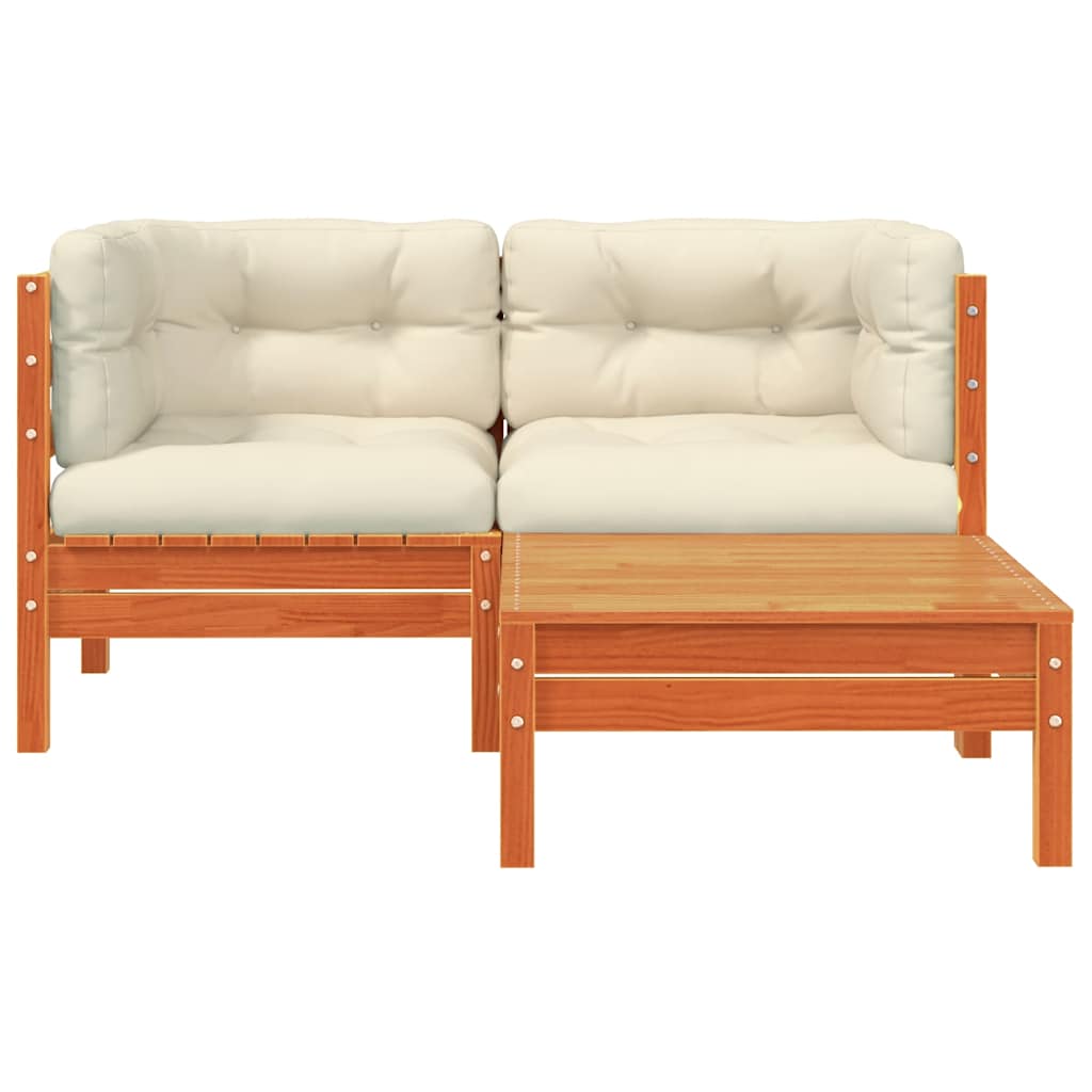 vidaXL Sofa ogrodowa z poduszkami i podnóżkiem, 2-osobowa