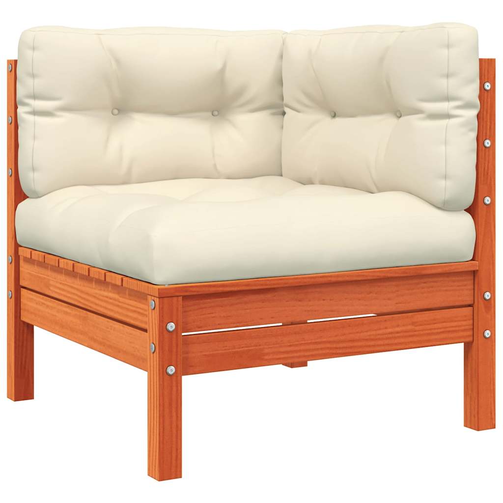 vidaXL Sofa ogrodowa z poduszkami i podnóżkiem, 2-osobowa
