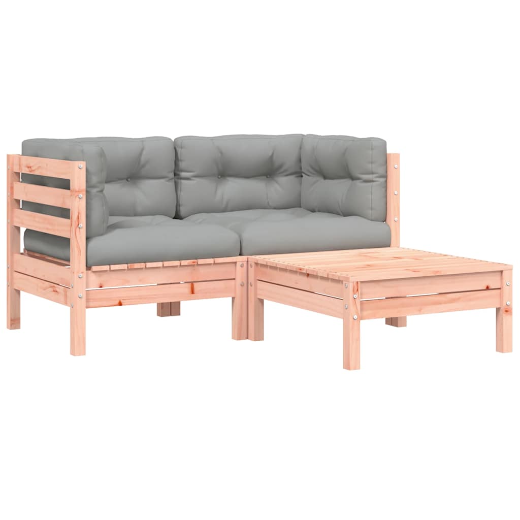 vidaXL Sofa ogrodowa z poduszkami i podnóżkiem, 2-osobowa