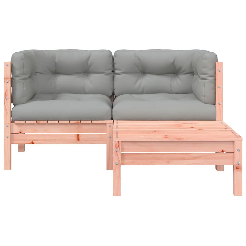 vidaXL Sofa ogrodowa z poduszkami i podnóżkiem, 2-osobowa