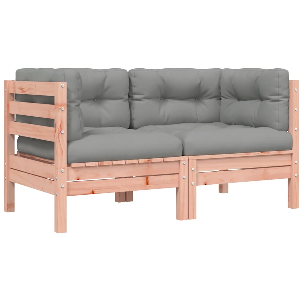 vidaXL Sofa ogrodowa z poduszkami i podnóżkiem, 2-osobowa
