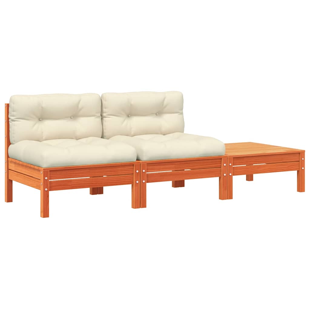 vidaXL Sofa ogrodowa z poduszkami i podnóżkiem, 2-osobowa