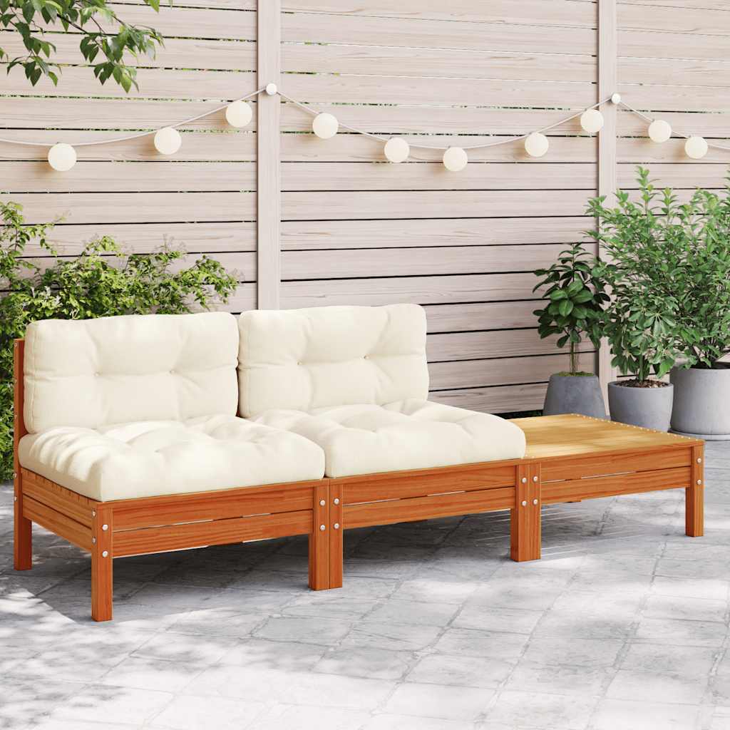 vidaXL Sofa ogrodowa z poduszkami i podnóżkiem, 2-osobowa