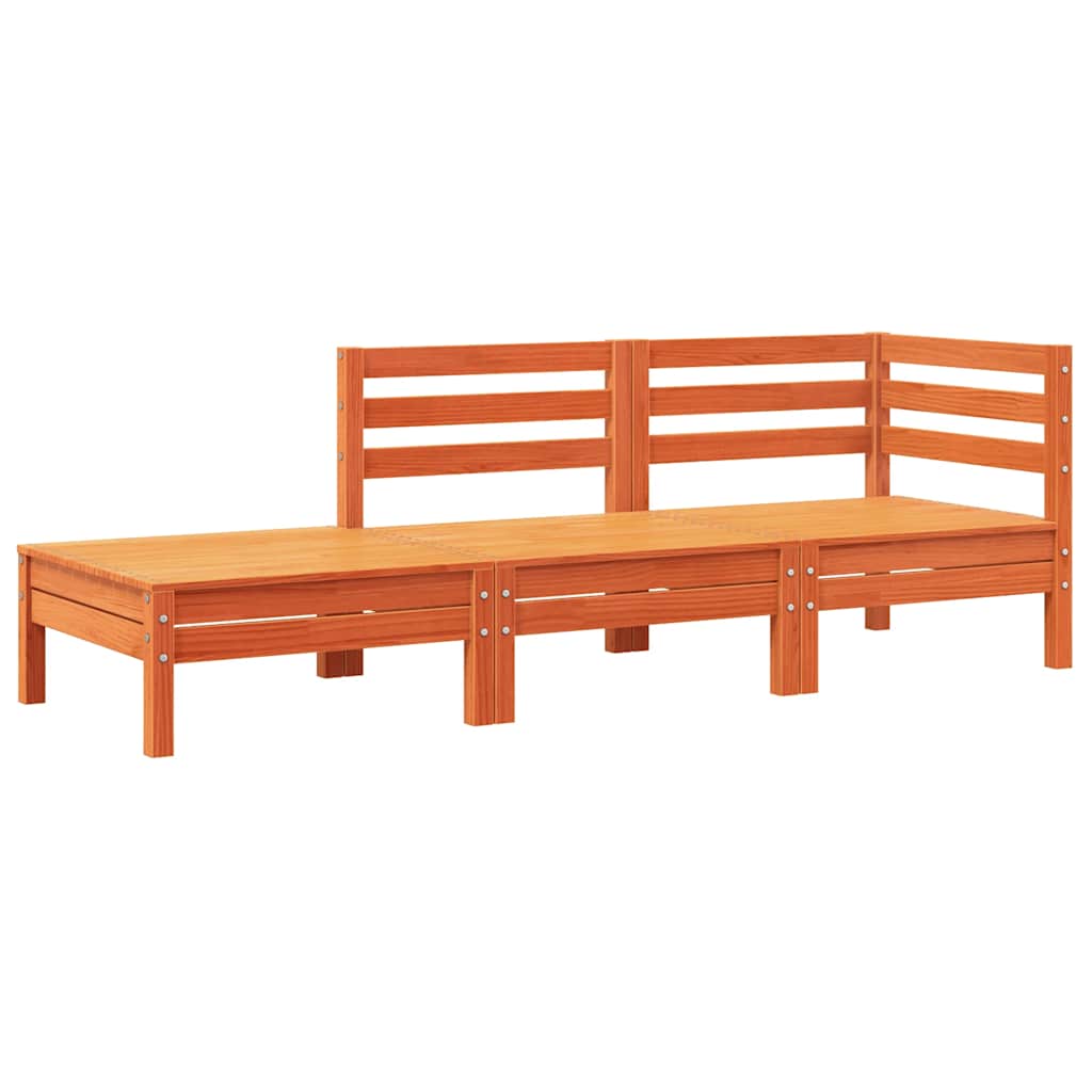 vidaXL Sofa ogrodowa z poduszkami i podnóżkiem, lite drewno sosnowe