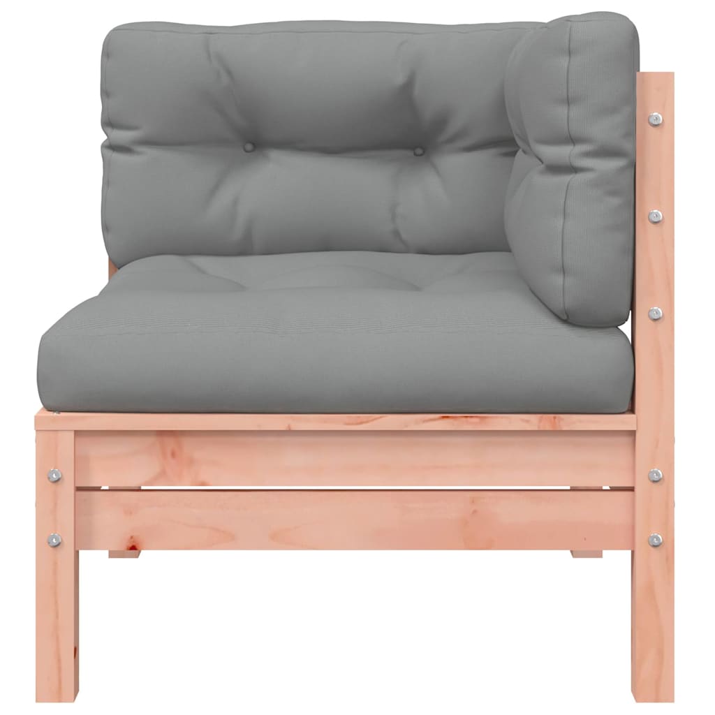 vidaXL Sofa ogrodowa z poduszkami i podnóżkiem, drewno daglezjowe